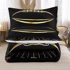 Bodhi Boys Comforter Twin, Black and Gold Football Bedding Set, Machine Washable, 2 Pieces