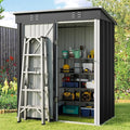 Gizoon 5 'x 3'Outdoor Storage Shed with Singe Lockable Door,Galvanized Metal Shed with Air Vent Suitable for The Garden,Tiny House Storage Sheds Outdoor for Backyard Patio Lawn-Dark Gray