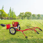 49cc 2-Stroke Gas Lawn Mower, 2-in-1 High Speed Brush Lawn Mower, 1.8kw Walk Behind Weed Trimmer with Single-Cylinder Air-Cooled System, 6500-7000 RPM, Hand Start, Weeding Baffle