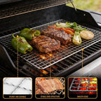 Grill Topper,3 PCS BBQ Grill Mesh Mat,14×10 Inch Mesh Baking Tray,Baking Rack Replacement Pad for Outdoor Barbecue, Camping & Picnics
