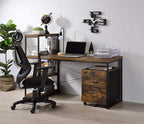 Acme Bob Rectangular Wooden Top Home Office Desk in Weathered Oak