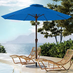 PatioKingdom Auto-Tilt 9FT Patio Umbrella Outdoor with 8 Sturdy Fiberglass Ribs,Market Table Umbrella for Pool,Backyard,Deck and Garden