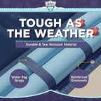 Buffalo Blizzard Deluxe 14 ft x 28 ft Rectangular Winter Pool Cover | Blue/Black | Closing Inground Swimming Pools | Easy to Install | Heavy Duty, Cold & UV Resistant | Shields from Seasonal Debris