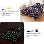 Mooreeke Glow in The Dark Twin Plush Fleece Comforter Bed Set, Soft & Warm 2 Piece Bed in A Bag with Sham, Velour Velvet Football Basketball Soccer Rugby Boys Kids Bedding Set, Fluffy Fuzzy Polar Cozy