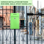 Yaocom Metal Money Box,Light Green,10.24 x 5.71 x 2.95 Inch,No Lid | Wall Mounted Drop Donation Cash Box for Farm Stand Collection Safe Suggestion Box with Lock Container for Home Office Outdoor
