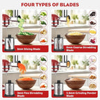 Meat Grinder & Stainless Steel Slicer Shredder Attachment for KitchenAid | Sausage Stuffer, Food Slicer, Shredder, Cheese Grater & Salad Maker, 4 Plates, 4 Blades, Food-Grade Metal, COFUN