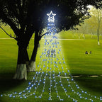 PUHONG Christmas Decoration Outdoor Star String Lights,16.4Ft Christmas Tree Toppers Lights 320 LED 8 Memory Modes with 14" Lighted Star for Halloween Christmas New Year Holiday Birthday(White)
