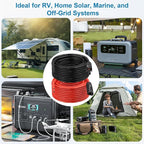 XRDS -RF Solar Extension Cable 10AWG, 3FT Red & Black Solar Panel Wire with Solar Connector, PV Wire with Disconnect Wrenches & Extra Male/Female Connectors for RV, Camper, Inverter, Off-Grid System