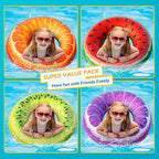 Jasonwell Inflatable Pool Toys Floats for Swimming Pool Party Lake Beach Kids Adults - 4 Pack Floaties Pool Tubes Swim Rings Fruit Water Floaty Watermelon Kiwi Orange Grape