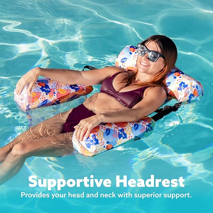 SLOOSH Inflatable Pool Floats Adult,2 Packs Floating Lounge Chairs,Blow up Pool Noodles for Adult Heavy Duty,Floating Chair for Party Summer Water Beach Lake Fun