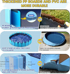 Foldable Pool for Dog and Kids 57" Washing Portable Plastic Tub for Large Dog, Non-Slip Collapsible Kiddie Swimming Wading Pool for Toddler Age 3-5 Outdoor Backyard