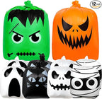 10 Pack Halloween Leaf Lawn Bags - Giant Pumpkin Lawn Bag with Twist Ties, Reusable Trash Bag for Outdoor Garden Decoration, Thanksgiving Fall Yard Decor