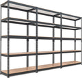 HOMEDANT 5 Tier Storage Shelves Adjustable Laminated Boltless Garage Metal Shelving Unit Heavy Duty Utility Rack Shelf Warehouse Pantry Closet Kitchen 35.9" W x 16.2" D x 71.3" H 3Pack