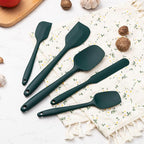 Silicone Spatula Set,5 Piece Food Grade Rubber Spatulas,Dark Green | Spatulas Silicone Heat Resistant for Baking,Cooking,and Mixing High Heat Resistant Non Stick Dishwasher Safe BPA-Free