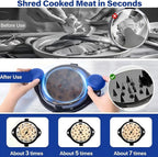Chicken Shredder Tool Twist Meat Shredder Large-Meat Masher for Chicken Breast Ground Beef Pork with Up-grated Stainless Steel Spikes Kitchen Gadgets Essentials