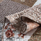 NEWLAKE Quilt Bedspread Sets-Checkered Floral Reversible Coverlet Set,King Size