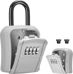 Puroma Key Lock Box Outdoor 4 Digit Code Combination Lockbox House 1 Silver | For Contractors Guest Realtor Storage Keys, Portable, Home Wall Mount, Resettable, Combination, Weatherproof, High-capacity