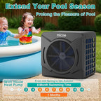 MICOE 17000 BTU Energy Efficient Electric Pool Heat Pump for Above Ground Pools Up to 15ft (8/11/15ft) & 5,000 Gallons, Swimming Pool Heater with Easy Install Kit,110V/120V (17000 BTU Pro)