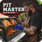 KITCHEN PERFECTION XL Silicone Smoker BBQ Gloves -Heat Resistant Oven Mitts | Waterproof, 5-Finger Design For A Better Grip, for Pitmasters, Meat Smoking, Grilling, Cooking, Frying Turkey | Grill Gift