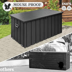 Domi 100-Gallon Outdoor Storage Box – Waterproof, Lockable Storage Cabinet for Patio Furniture, Garden Tools & Pool Supplies – Large Metal Storage for Cushions, Toys & More