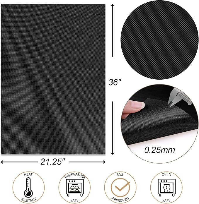 UBeesize 2 Pack Nonstick Grilling Mats for 36 Inch Blackstone Griddle, Resuable Cooking Mat for Grilling, BPA and PFOA Free Heavy Duty BBQ Grill Mats, Griddle Accessories Kit-36x21.25 Inch