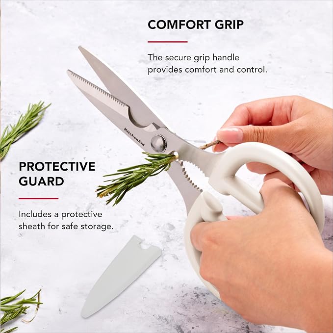 KitchenAid Multipurpose Shear Set, Versatile Scissors with Nutcracker, Bottle Opener, Ergonomic Handles with Protective Blade Covers, 2-Piece