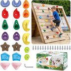 TOPNEW Climbing Holds for Kids, Rock Wall Holds with Hardware - Climbing Rocks for Indoor Outdoor Playground Climbing Wall (20 Pcs)