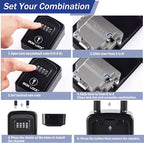 Iron Lock® Small Portable Key Lock Box with Code, U-Shackle (Small, Black) | U-shackle opens fully out to loop over a handle, gate, latch or rail; rolling combination dials, no app, no battery