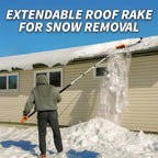 5-30 ft Telescoping Snow Roof Rake // High Reach Solar Panel Snow Removal Tool for Roofs, RVs & Cars // Heavy Duty Snow Rake for House Roof // 13.6" Scratch-Free Soft Foam Blade // Push Pull Design