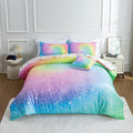 Btargot 6 Piece Tie Dye Constellation Comforter Set Bed in A Bag, Galaxy Rainbow Stars Pattern Bedding Set for Boys Girls Teen, Queen Multi