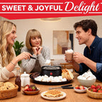 SugarWhisk 2 in 1 Electric Smore Maker & Fondue Set, Marshmallow Roaster with 4 Forks, Indoor Smores Kit for Kids & Couples, Cheese & Chocolate Fondue Pot, 4 Detachable Trays, Graphite