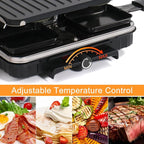 Electric Raclette Table Grill, 2 in 1 Korean BBQ Grill & Smokeless Indoor Grill, Nonstick Griddle with 8 Raclette Cheese Pans, Adjustable Temp Control, 1300W, KBBQ Party Grill for Family Gatherings