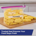 Hefty Slider Storage Bags, Quart Size, 78 Count | Bulk Pack, Quart Storage Bags for Food, Snacks, Toiletries, and More, Writable Label, Stand and Fill, Secure Slider Closure