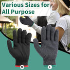 12 Pairs Dark Grey Gloves Men Women, Large Field Dressing Gloves for BBQ, Grilling, Oven, Heat Resistant, Mechanics, Welding, Gardening, Bulk