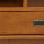 SIMPLIHOME Draper SOLID HARDWOOD 22 Inch Mid Century Modern Bookcase and Storage Unit in Teak Brown, For the Living Room, Study Room and Office