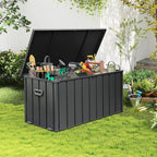 Domi 150-Gallon Outdoor Storage Box – Waterproof, Lockable Storage Cabinet for Patio Furniture, Garden Tools & Pool Supplies – Large Metal Storage for Cushions, Toys & More
