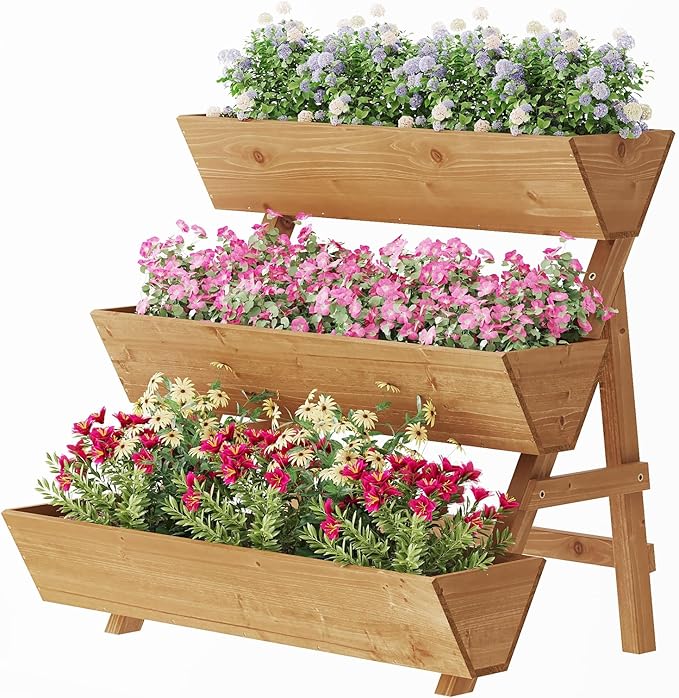 Raised Garden Bed, 3 Tier Vertical Garden Planter for Indoor & Outdoor, Raised Planter Box with Legs