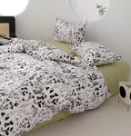 Botanical Comforter Set King White and Black Floral Plant Bedding Comforter Set Girls Garden Pattern Printed on White Blanket Rustic Leaf Blossom Women White Farmhouse Comforter King