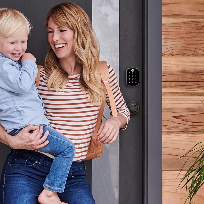 Yale Assure SL Deadbolt Smart Lock, Black Suede Keyless Entry Door Lock with Wi-Fi Connected Touchscreen for Front or Back Door, ‎YRD256-CBA-BSP