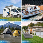 Bifacial 100 Watt Solar Panel 4Pack, 18BB 12V/24V Monocrystalline High-Efficiency Module PV Power Charger Solar Panels for Homes Camping RV Battery Boat Caravan and Other Off-Grid Applications