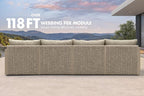 PURPLE LEAF Patio Furniture Set 13 Pieces Patio Seating Sofas Aluminum Furniture Outdoor Couch Sectional Set with Cushions and Aluminum Table Patio Conversation Sets Beige