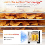 8-Tray Food Dehydrator, 400W, Stainless Steel, 195°F & 24H Time Control | Visible Window Built-in Lighting Stainless Steel