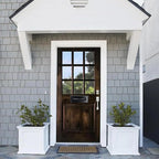 Through-the-Door Mailbox with Rear Access Door & Rain Cover | Galvanized Steel Mail Drop Box for Letters, Documents & Key Collection, Secure Outdoor Mail Storage