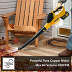 Electric Leaf Blower Cordless, Battery Leaf Blower with Battery and Charger, 5.0Ah Battery Powered Variable-Speed Lightweight Handheld Blower for Lawn Care, Patio, Yard, Terrace