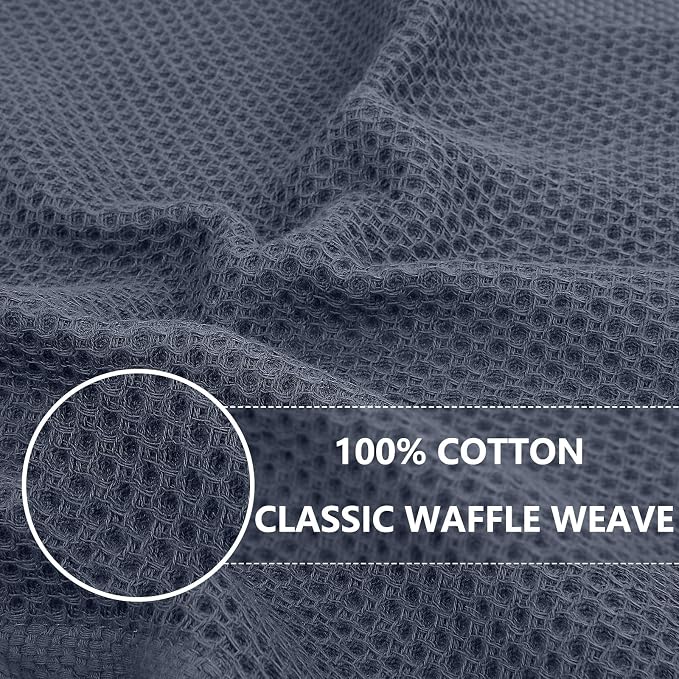 Homaxy 100% Cotton Waffle Weave Kitchen Towels, 3-Pack, Mixed Color | 13 x 28 Inches, Ultra Soft Absorbent Dish Towels, Quick Drying Cleaning Towels