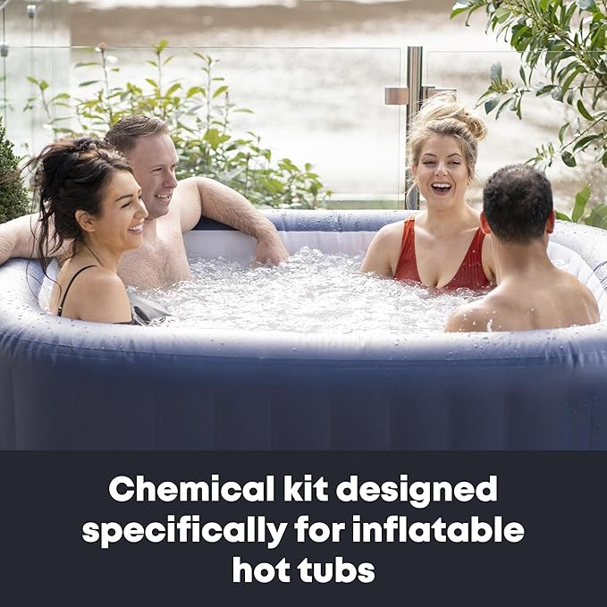 Inflatable Hot Tub Chemical Kit with Bromine Tablets - Inflatable Spa Starter Kit - Convenient Hot Tub Starter Kit & pH Control Kit - AquaDoc Inflatable Spa Chemicals