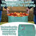 Reusable yard waste bags. 72-gallon large leaf bags(1-pack) Heavy-duty yard garden bag. Leaf bags with 4 handles that can stand upright. Great for collecting leaves and grass clippings