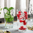 Melrose 24-Piece Family Drinking Glasses Set - Everyday Drinking Glassware Set with Highball Cooler, DOF, Juice Glasses and Shot Glasses - 6 Each Free Replacement for Damaged Glasses During Shipping