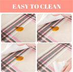 FIFTY FEET 70 * 52 Inch Rectangle Tablecloth, Vinyl Tablecloth with Flannel Backing for Rectangle Tables Waterproof, Spill Proof Plastic Picnic Table Cover for Dining/Camping/Indoor/Outdoor(Plaid-D)