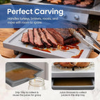 Karving King Plus Large Cutting Board - Juice Groove, Spikes & Drip Tray